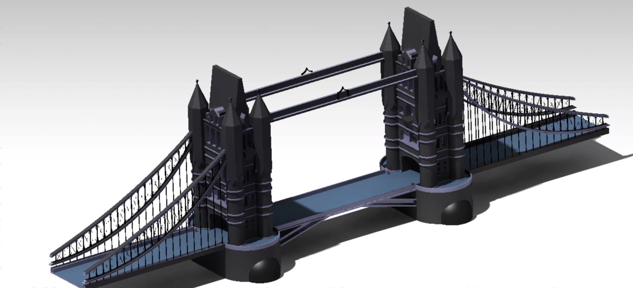 伦敦塔桥（iCader.com与您分享最新的CAD设计工具和创意工业设计3D作品）